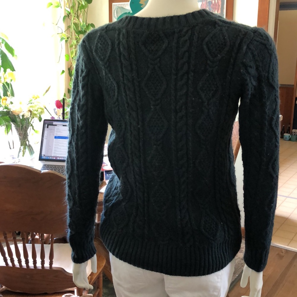 Navy Cable Knit Cardigan - Picture 4 of 4
